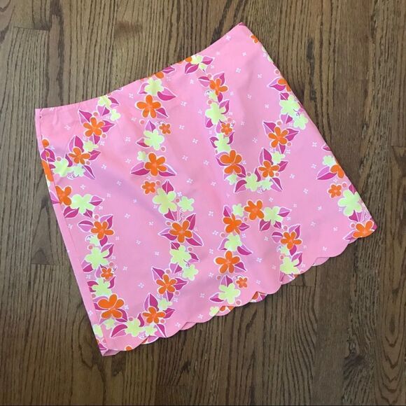 Lilly Pulitzer White Label Scalloped Lei Skirt 8 - Picture 4 of 4